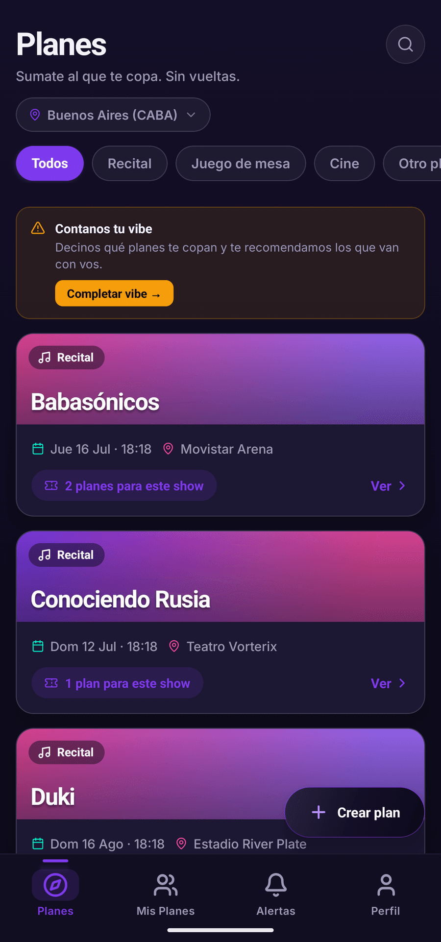 SyncUp — coordiná tu plan con el grupo